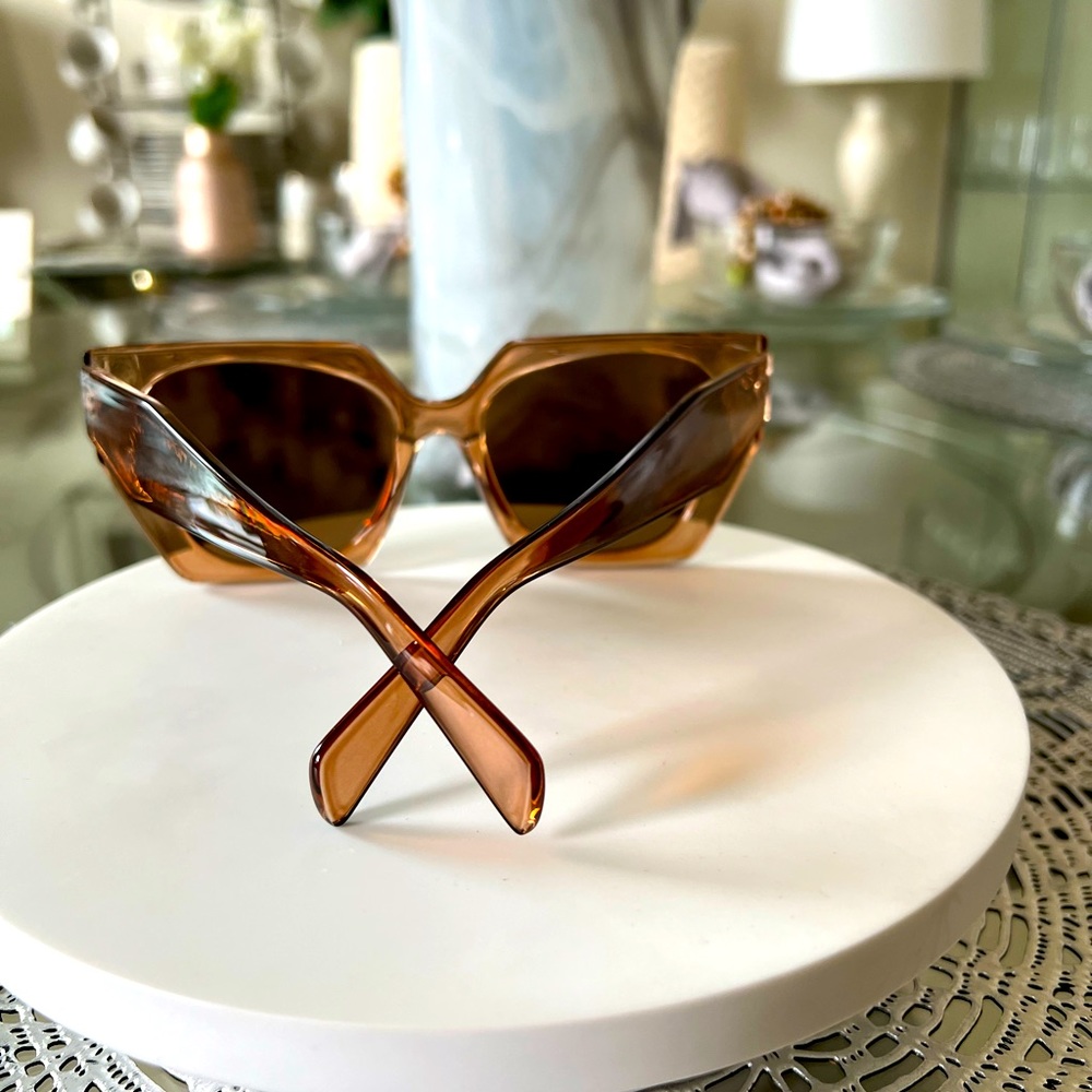 Y2K High Class Smoke Gradient Square Cat Eyes Lens Sunglasses - Picture 3 of 4